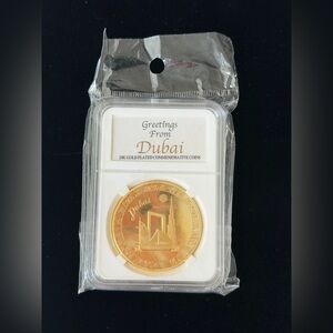 Dubai 24K Gold Plated Commemorative Souvenir Coin in Case